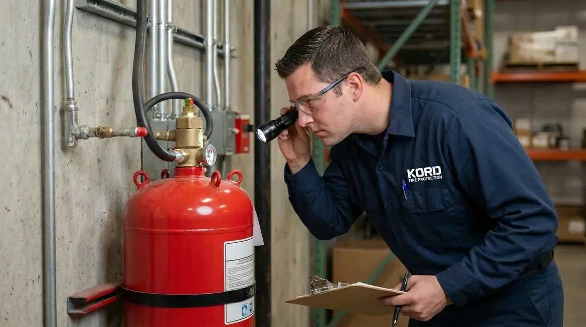 Dry chemical fire suppression installed in industrial and commercial spaces