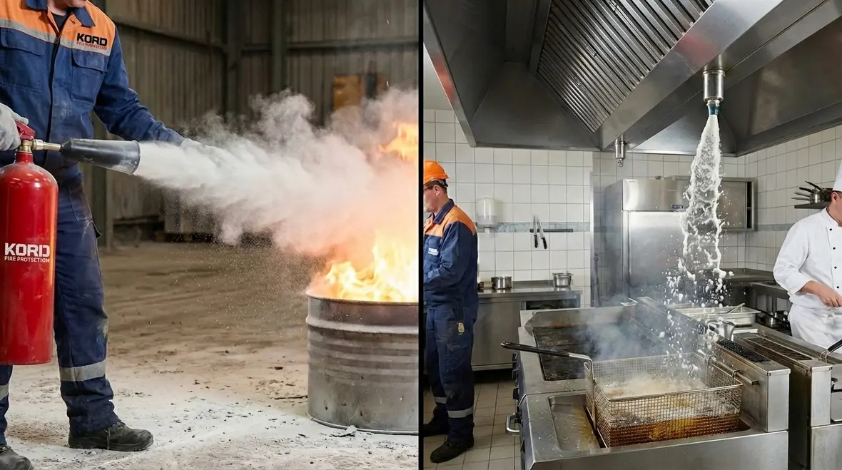 Dry chemical vs wet chemical fire suppression systems