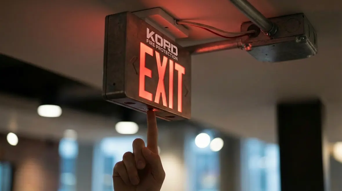 Exit lights improving evacuation safety in a corridor