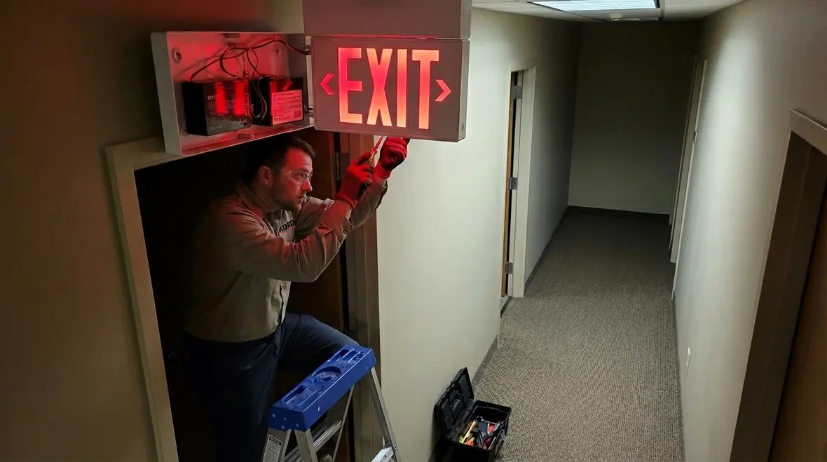 Exit light services inspection and replacement