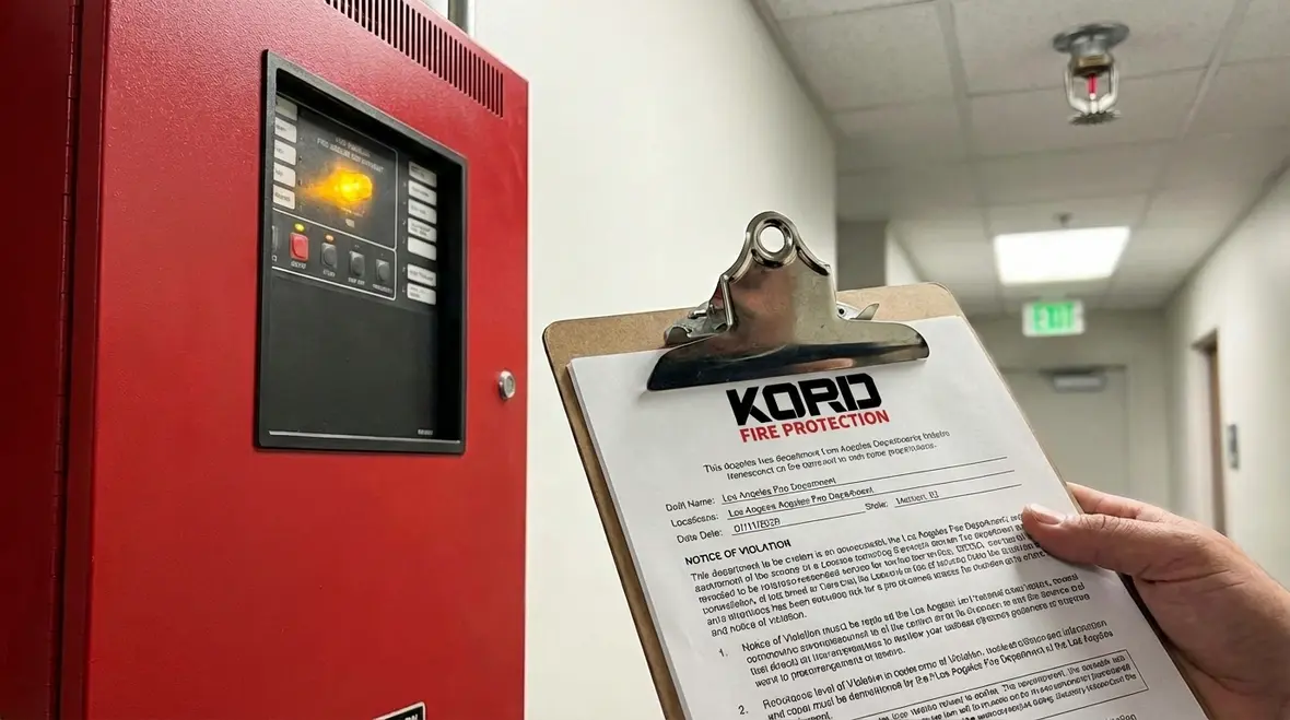 Failed fire inspection Los Angeles commercial building