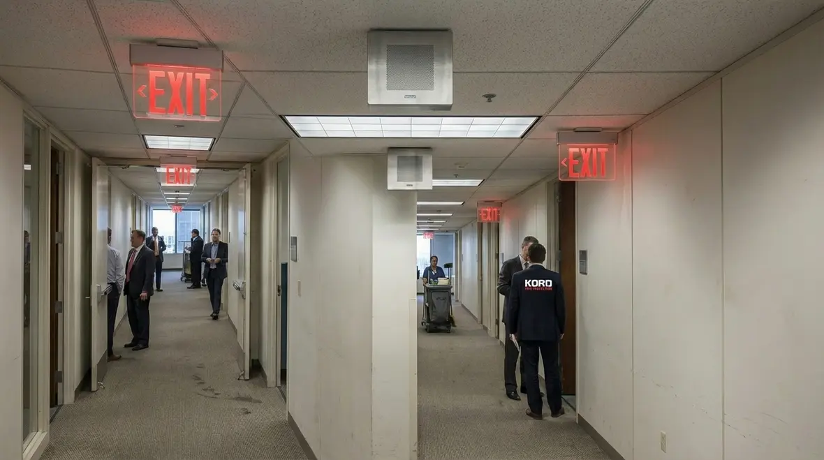 High occupancy building using zoned voice fire alarm evacuation