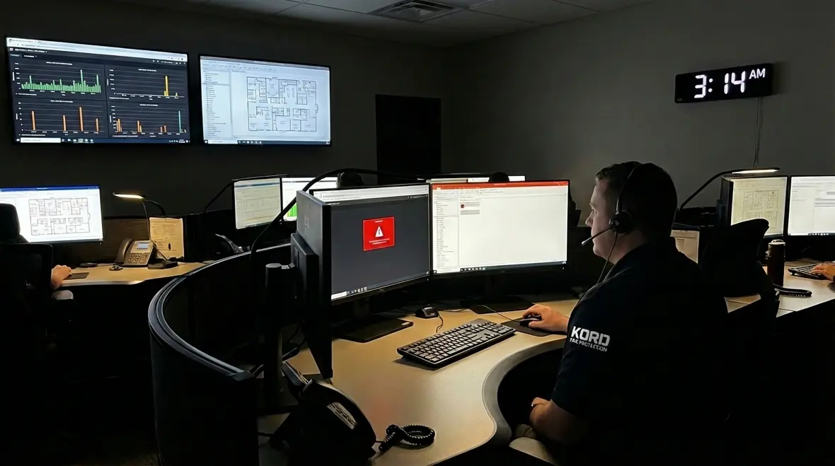 Fire alarm monitoring control room