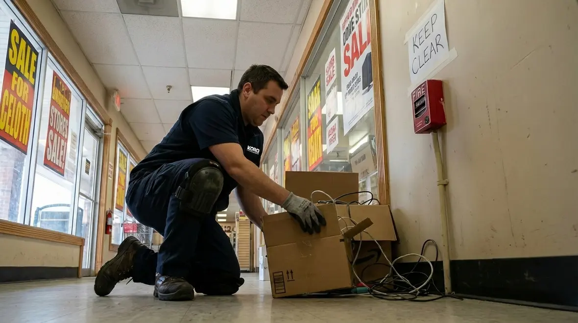 Kord Fire Protection technicians discussing fire alarm inspection report
