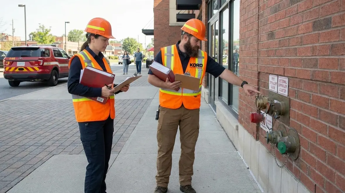 Authority Having Jurisdiction inspecting fire protection drawings