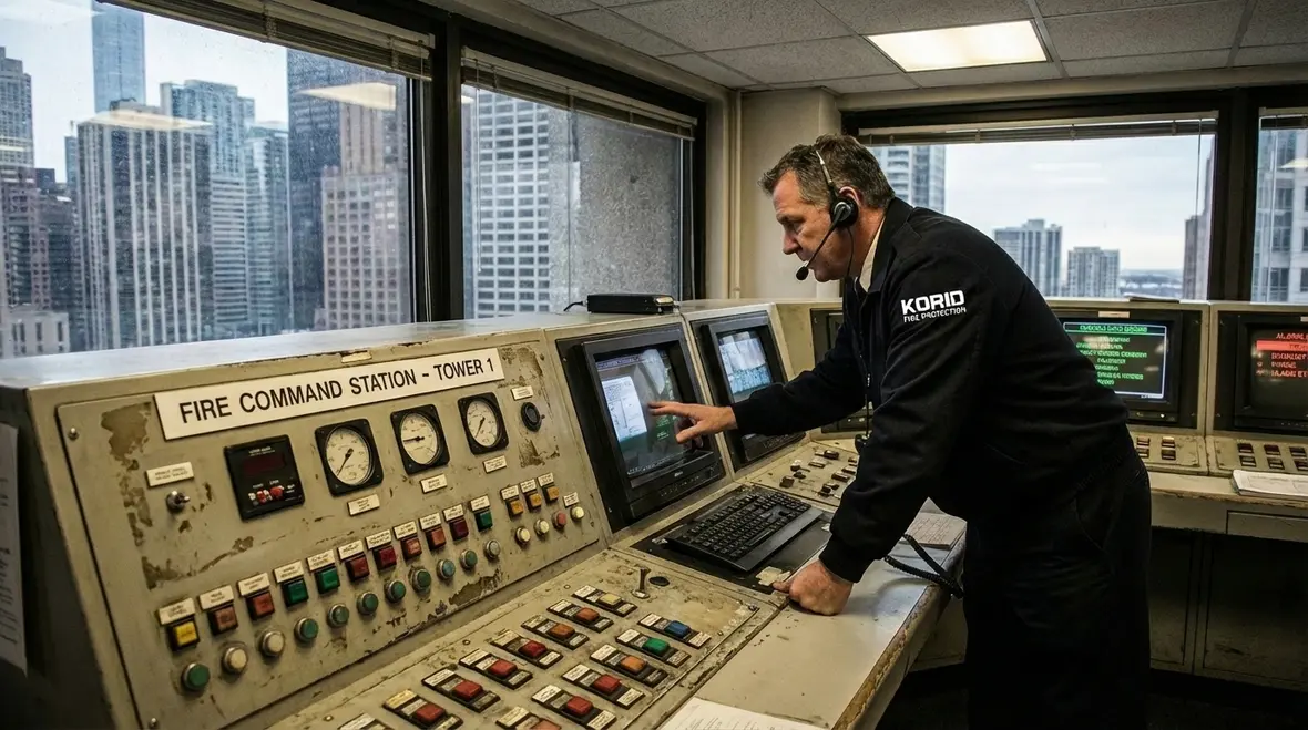 High rise fire alarm and voice communication control room