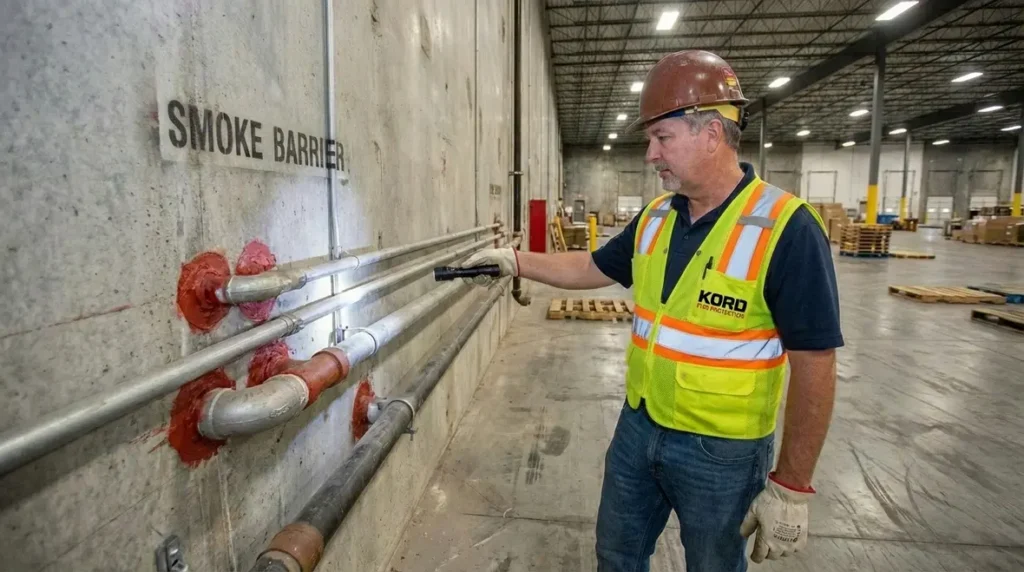 Fire safety evaluation in warehouse