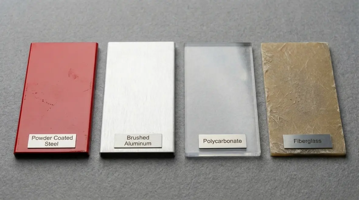 Different types of recessed and surface mount fire extinguisher boxes