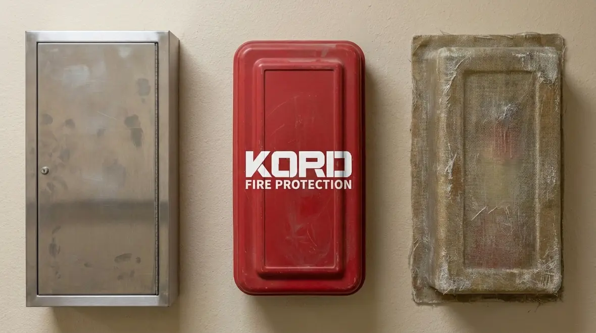 Wall mounted fire extinguisher cabinet and box comparison