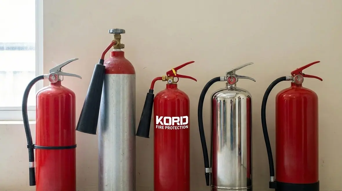 Different types of fire extinguishers with various lifespan expectations