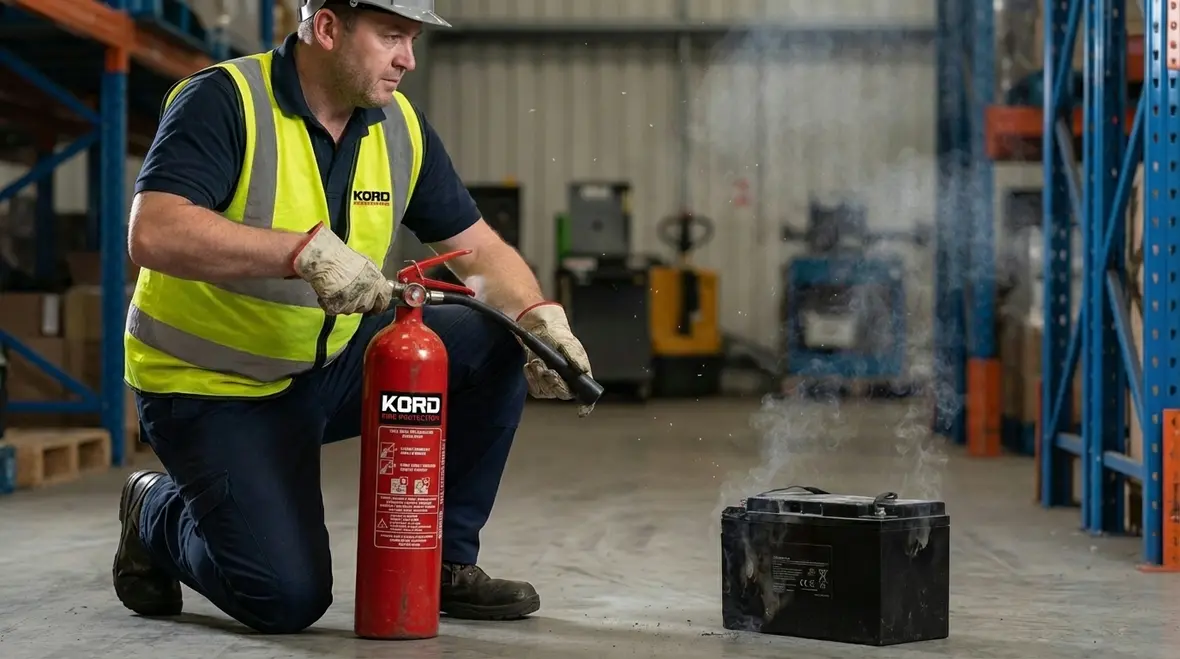 Different fire extinguishers used for lithium ion battery protection