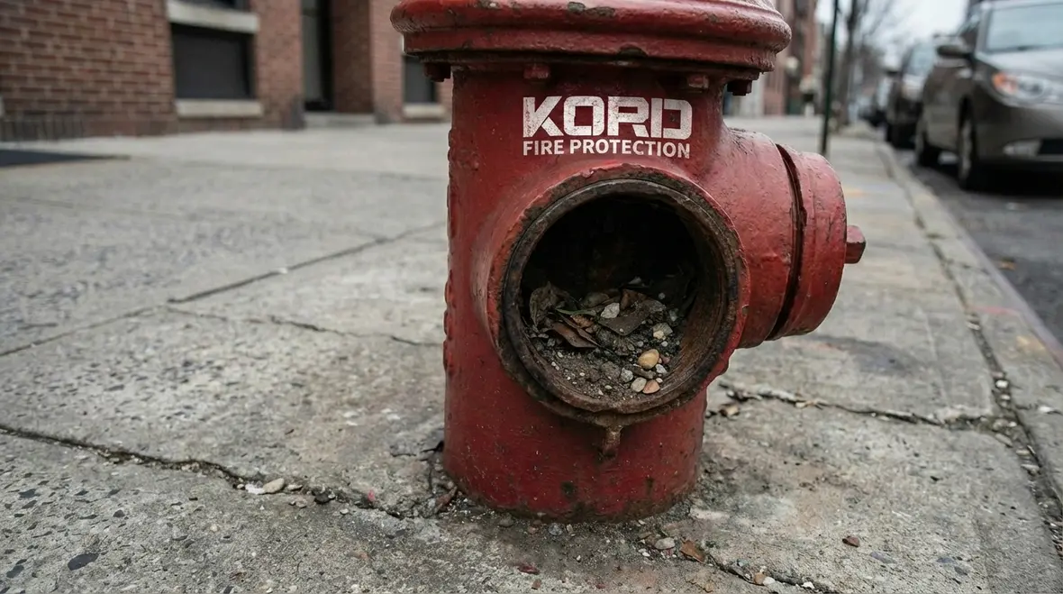 Closeup of fire hydrant outlet without cap