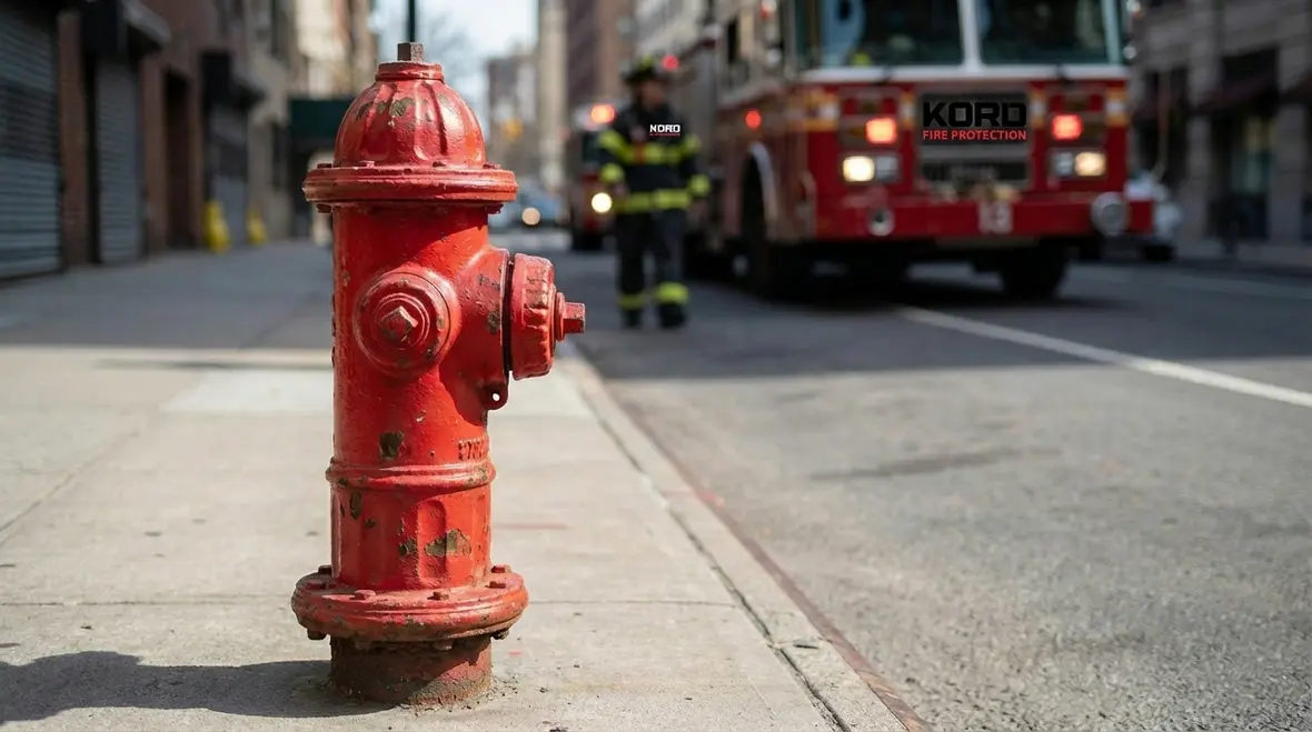 Marked fire hydrant showing three foot clearance radius and no parking zone