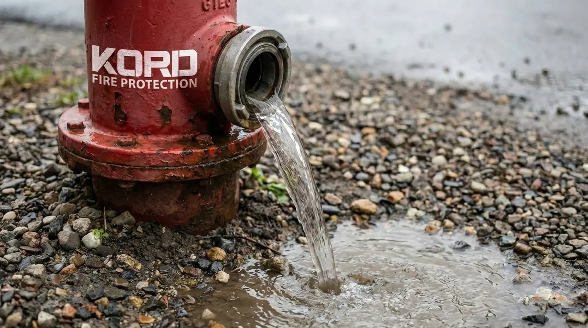 Hydrant barrel being checked for proper drainage