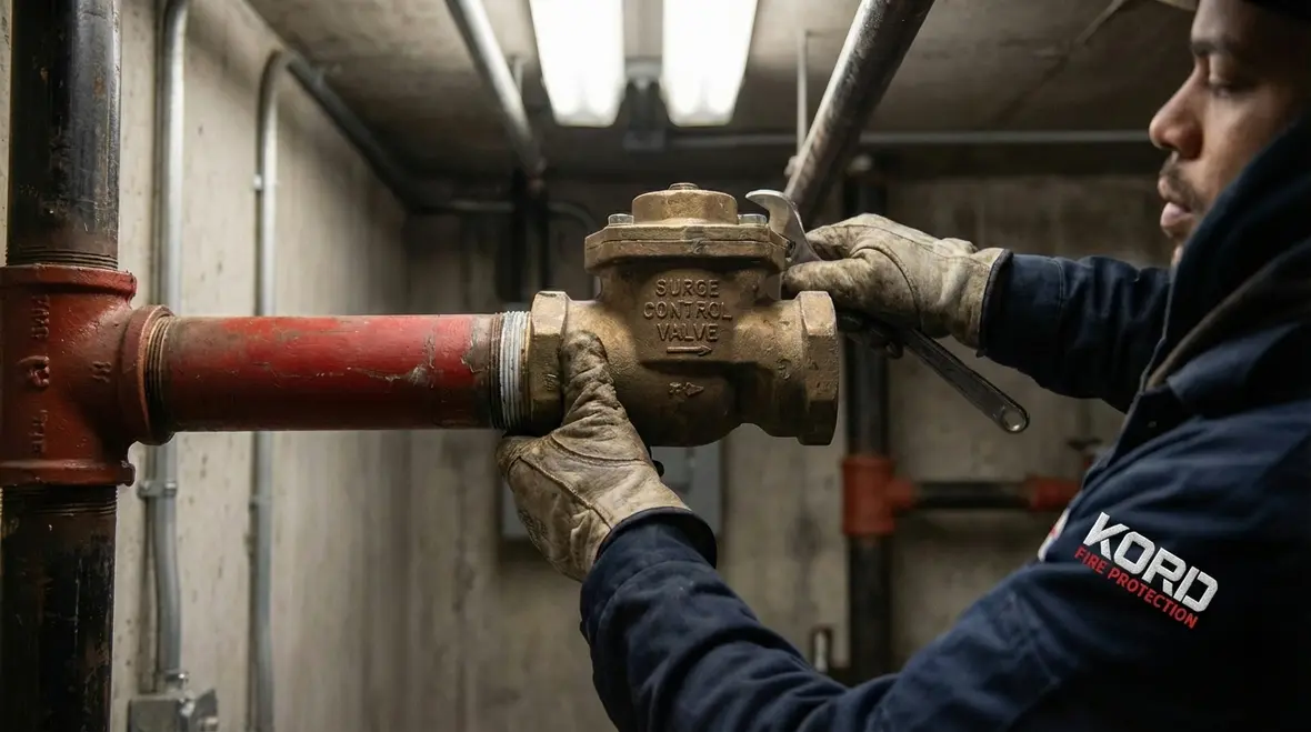 Underground piping and joints at risk from water hammer