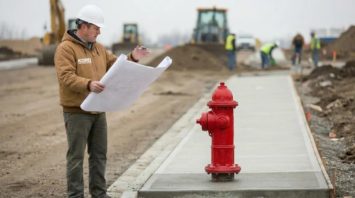Fire hydrant system at new development site