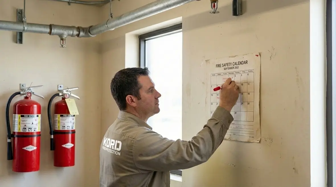 Los Angeles property manager reviewing fire safety responsibilities checklist