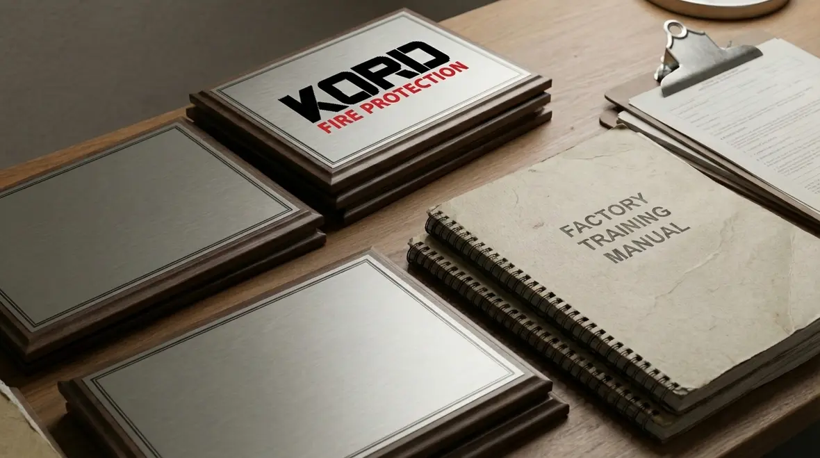 Commercial fire sprinkler system installed in a modern building