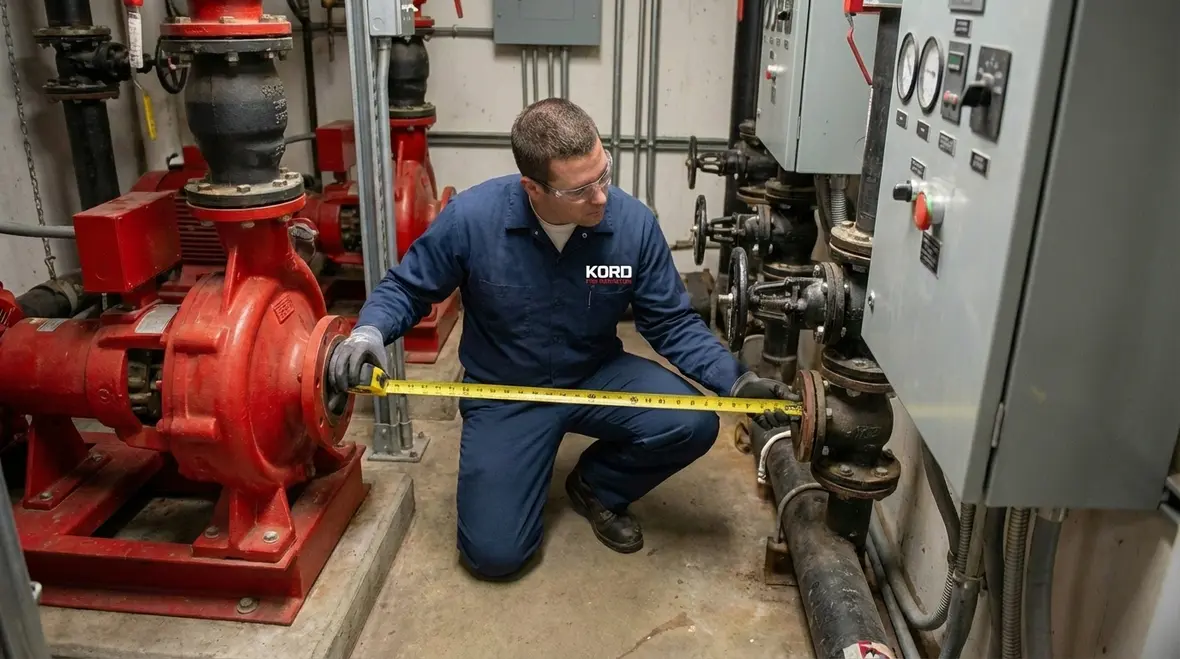 Ventilation louvers and exhaust routing for Anaheim fire pump room