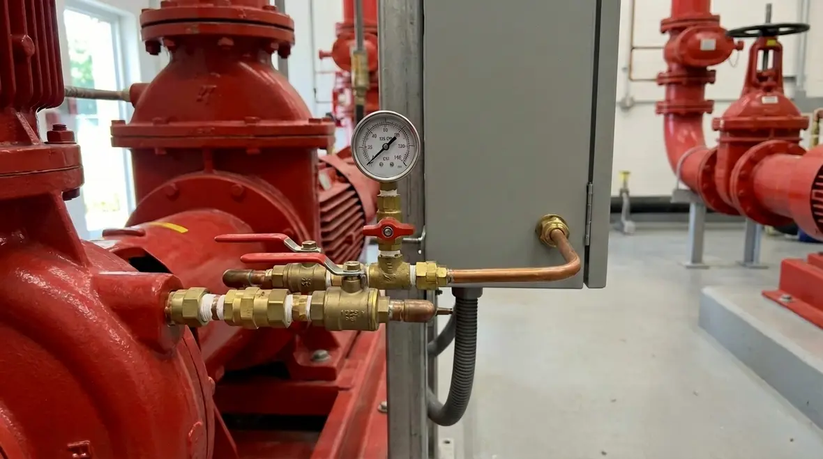 Fire pump sensing line design in Anaheim with pressure monitoring for fire pumps in Orange County