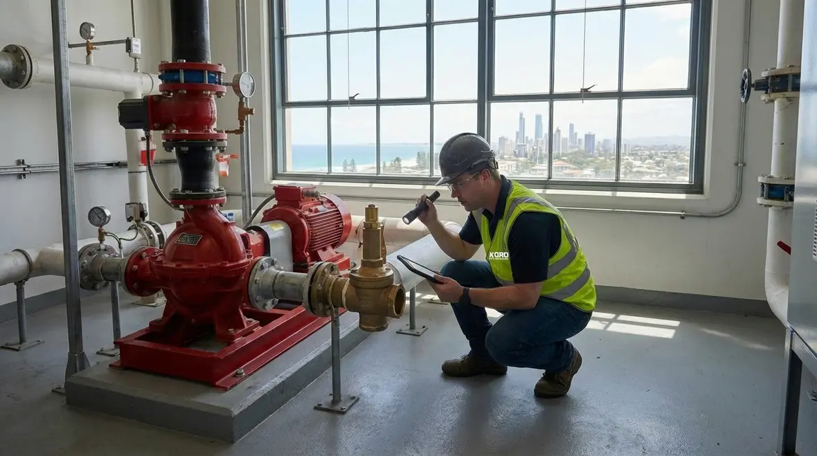 Fire pump temperature control setup in Santa Monica pump room