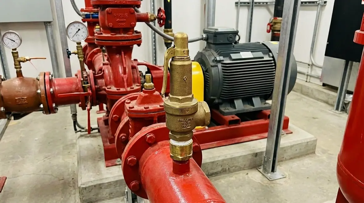 Circulation relief valve for fire pump temperature control in Santa Monica