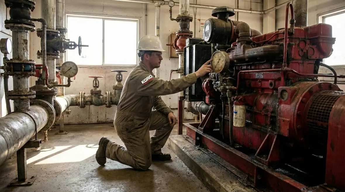 Fire pump and water supply infrastructure in a large facility
