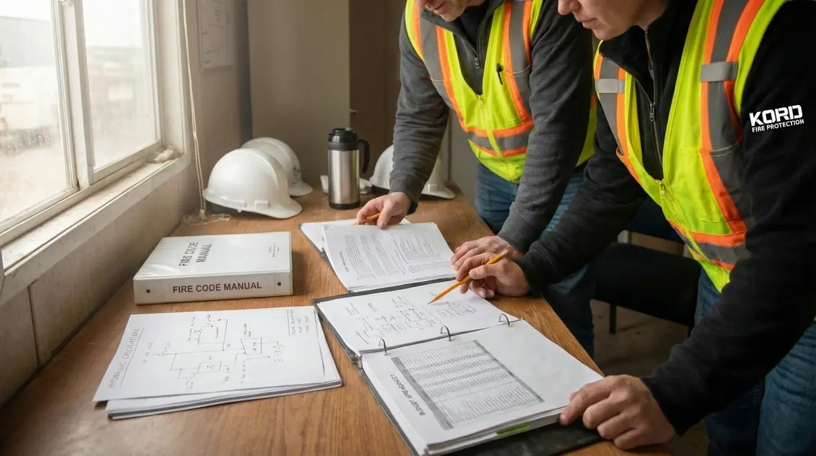 Owner and fire protection contractor reviewing occupancy and hazard details