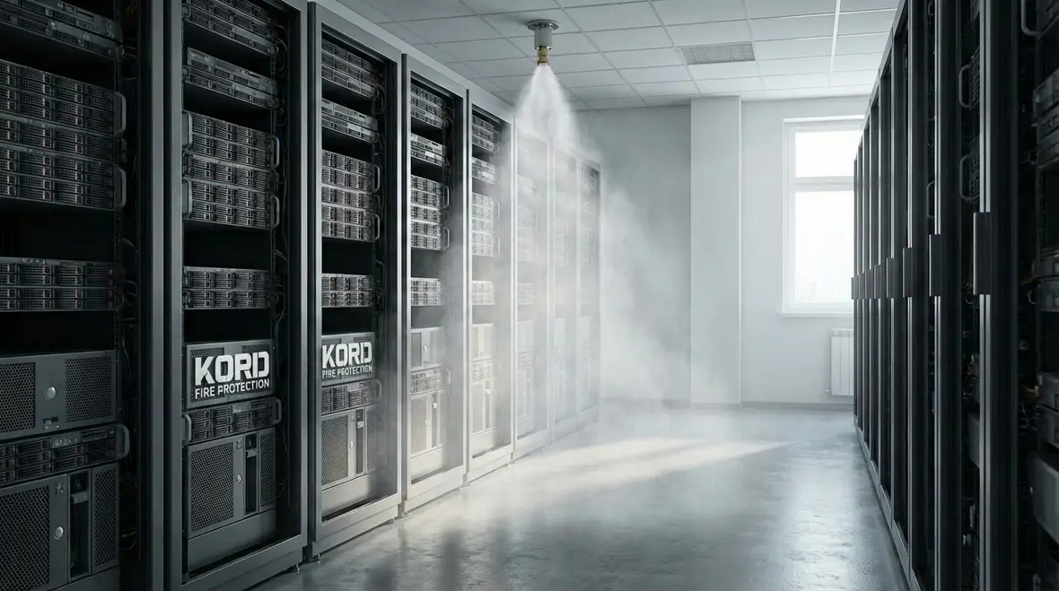Clean agent fire suppression protecting server racks