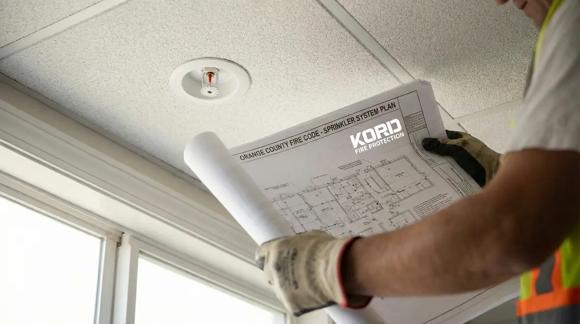 Plan review for Orange County small room sprinkler layout