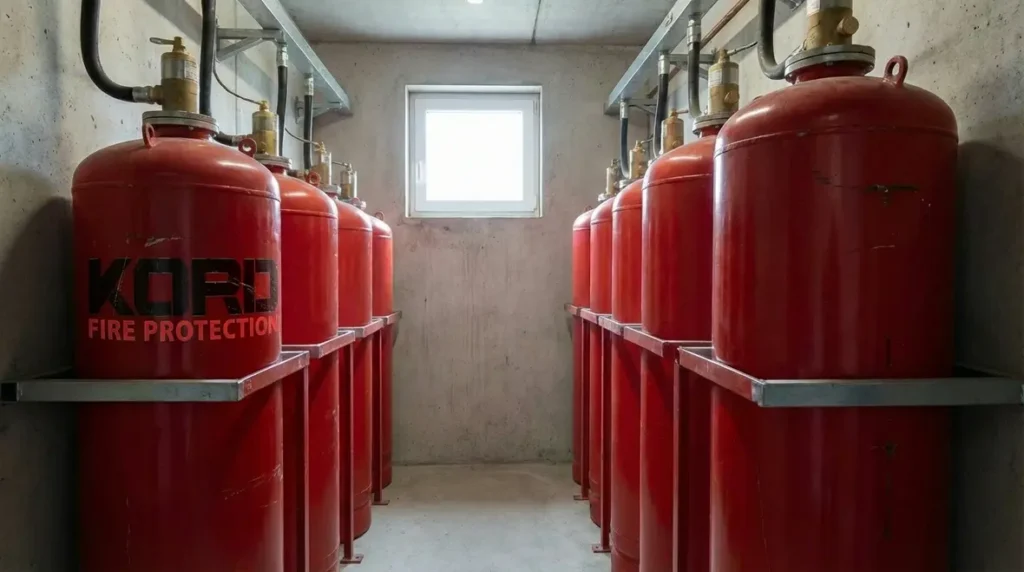 FM200 cylinder array setup