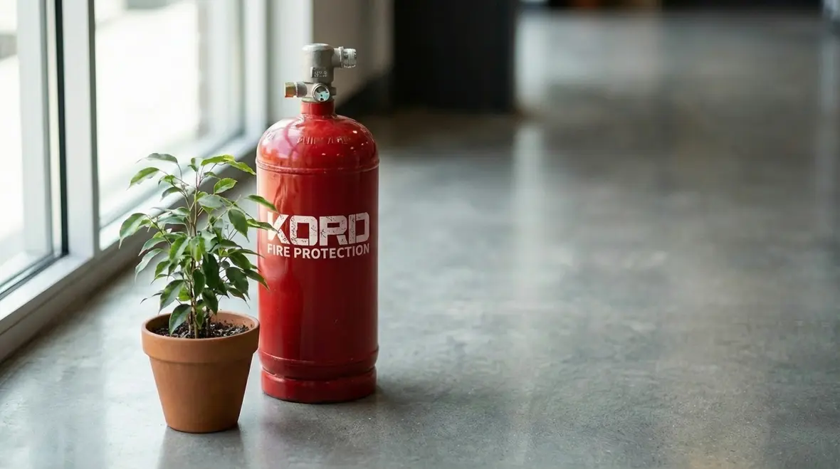 Side by side storage bank for FM 200, Novec 1230, and inert gas cylinders
