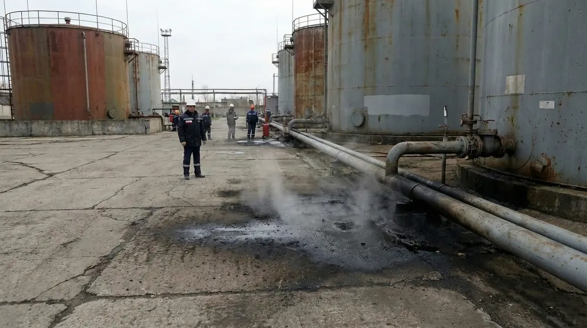 Foam fire suppression system protecting flammable liquid storage area