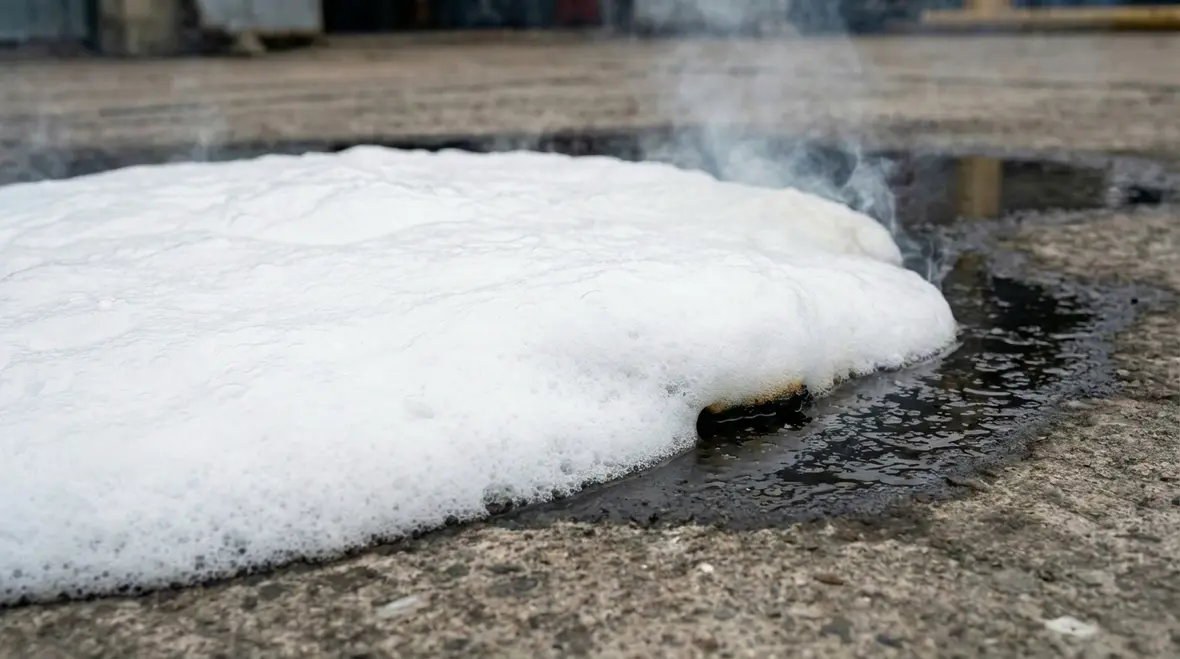 Industrial fire protection system with water and foam components