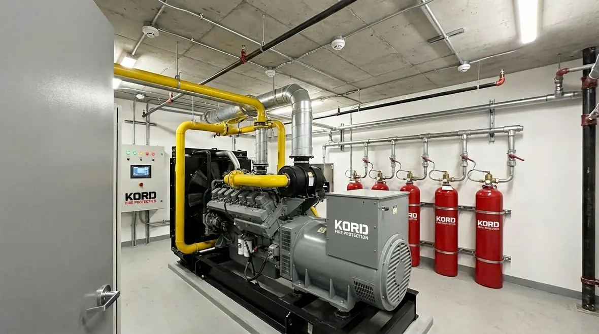 Generator room fire suppression clean agent vs water