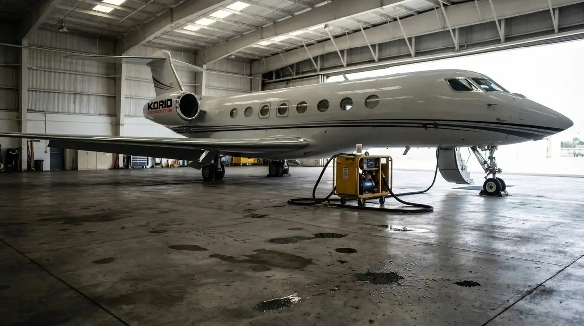 Foam fire suppression system protecting aircraft hangar at Hollywood Burbank Airport