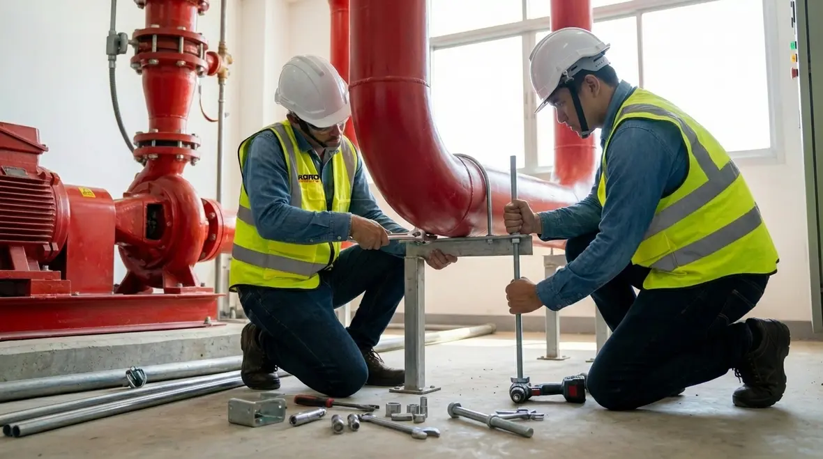 Fire pump room layout in a Los Angeles high rise