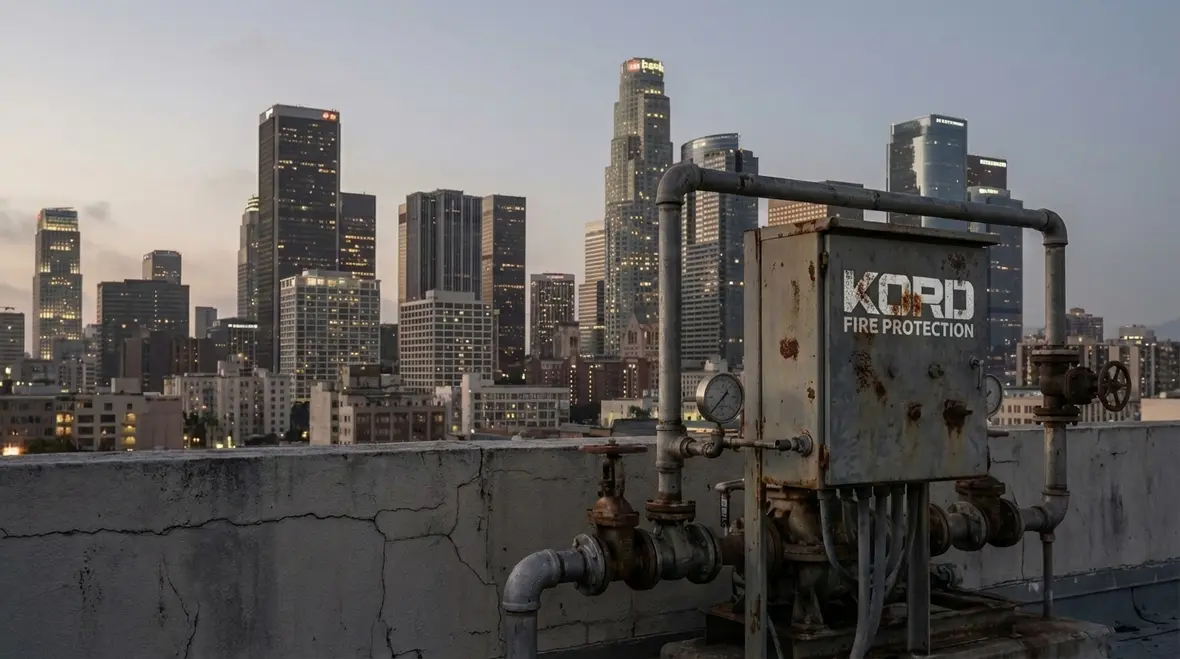 High rise fire pump room in Los Angeles building