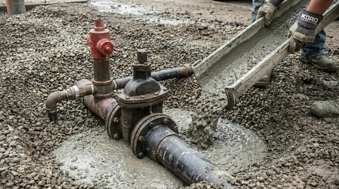 Water pressure testing at a fire hydrant