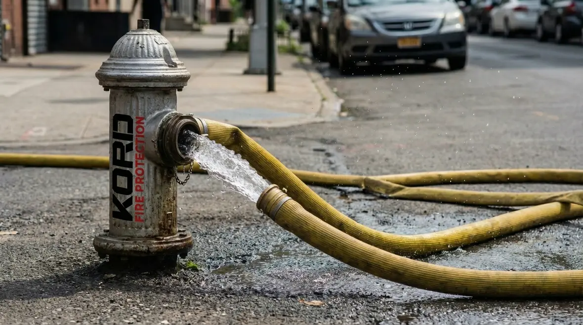 Water pressure zones feeding fire hydrants