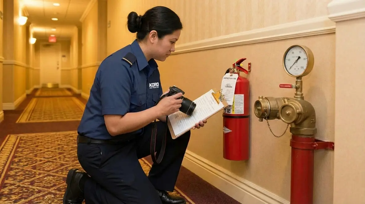 Ceiling fire sprinkler heads in a Palm Springs property
