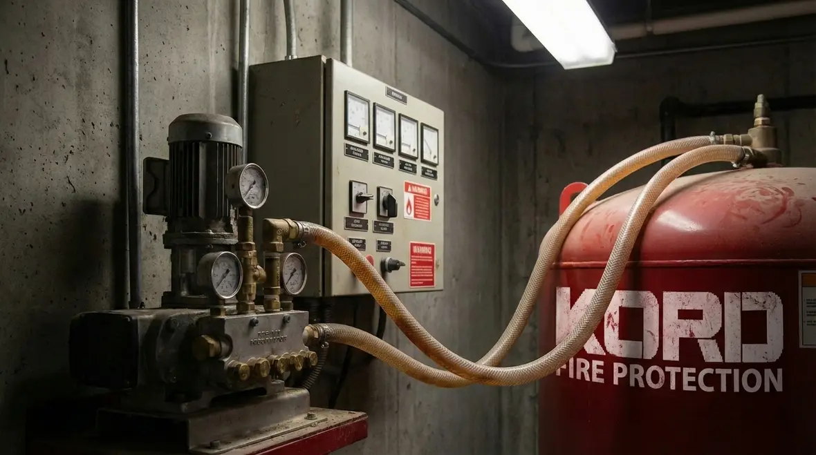 Los Angeles industrial foam fire system in warehouse