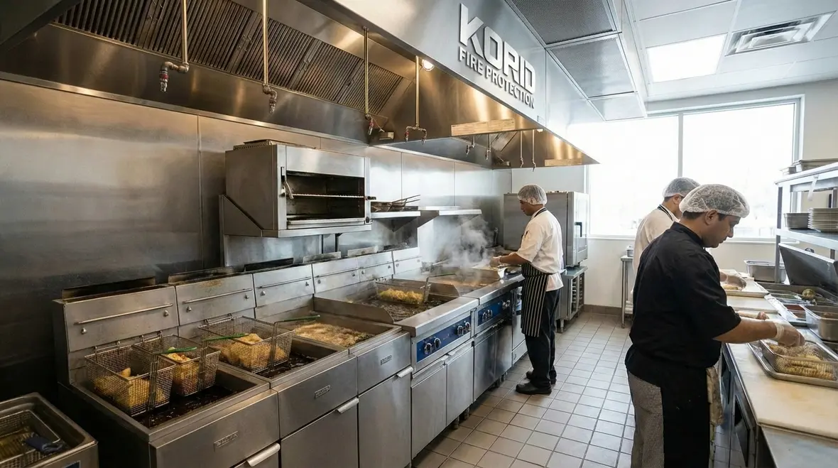 Upgraded kitchen hood fire suppression equipment