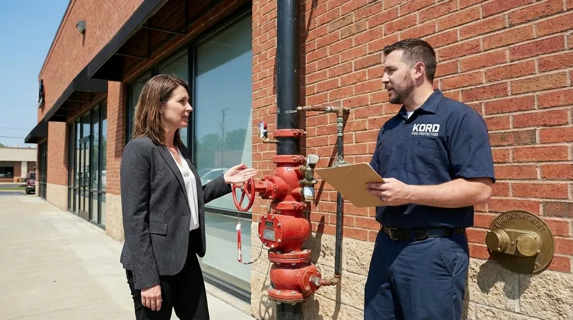 Fire sprinkler inspection schedule and paperwork for Los Angeles buildings