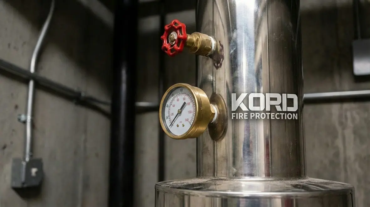 Technician verifying standpipe pressure and hose valve condition