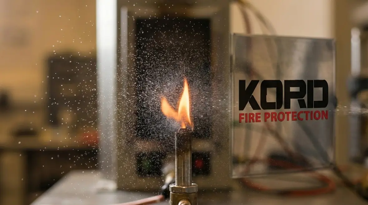 Water mist system protecting critical equipment
