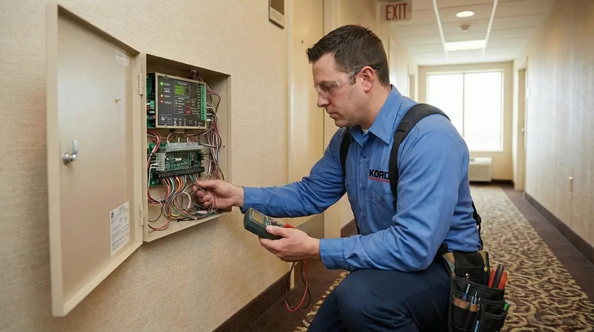 24 7 fire alarm monitoring center overseeing hotel safety
