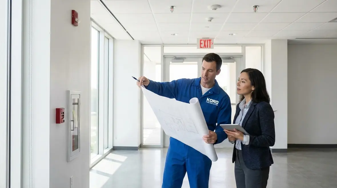 Property owner reviewing Ventura fire code documents