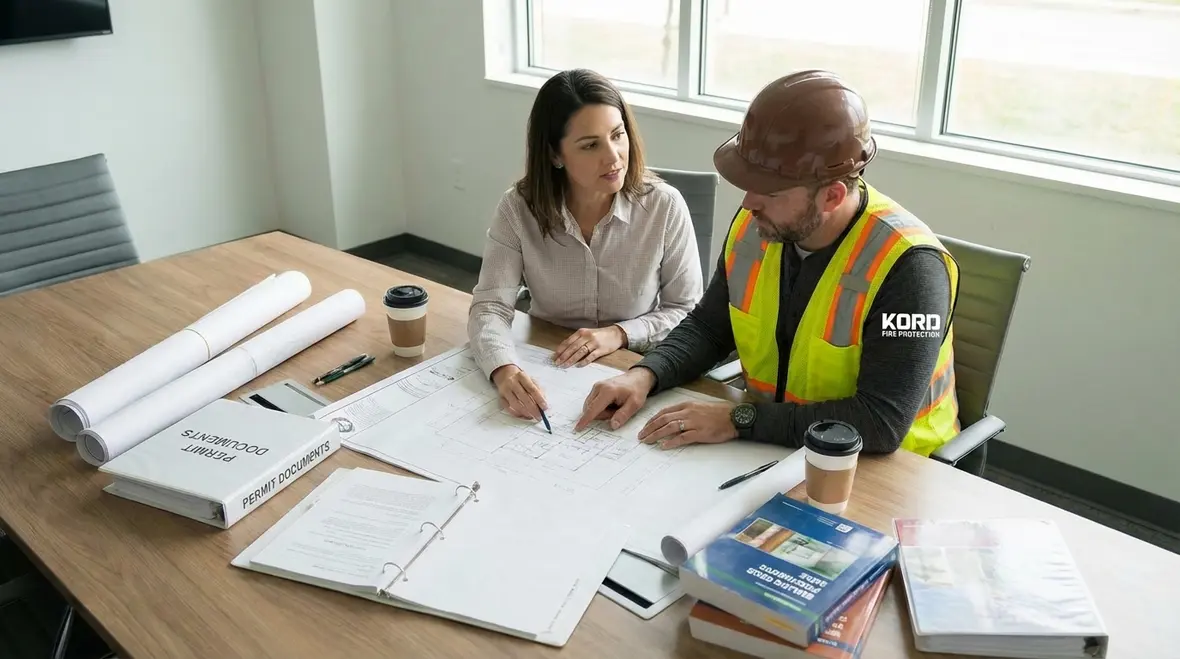 Fire protection plans and permits being reviewed for compliance