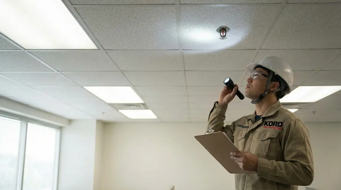 Commercial building in Orange County undergoing fire authority inspection